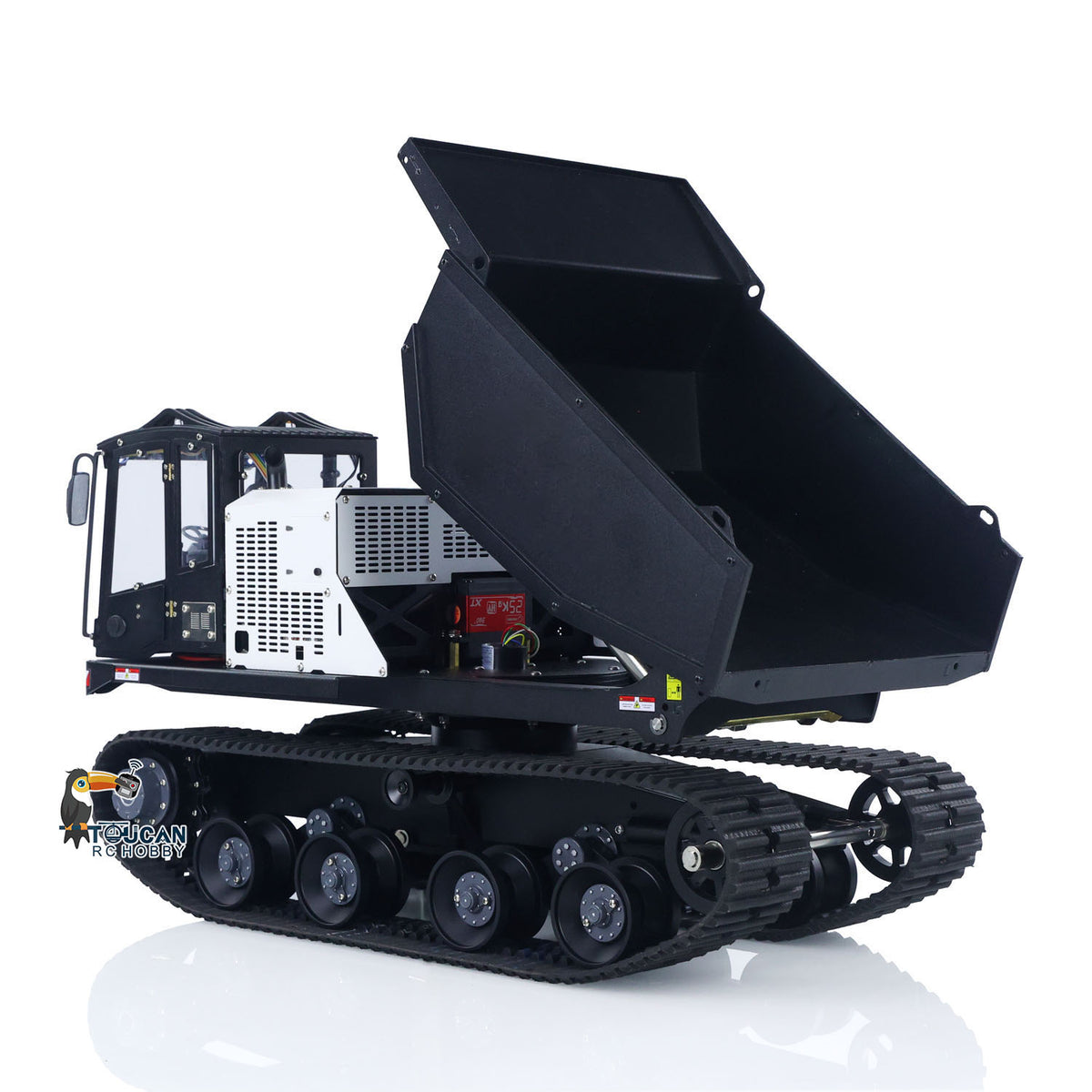TOUCAN-T14R 1/14 Metal RC Hydraulic Dump Truck with Crawler Tracks, Light System & Sound Group