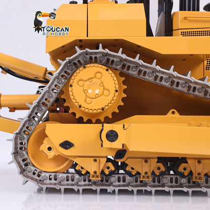 JDM-98Ultra 1/14 Metal RC Crawler Dozer PNP Yellow Hydraulic Bulldozer Sound Light Excludes Battery