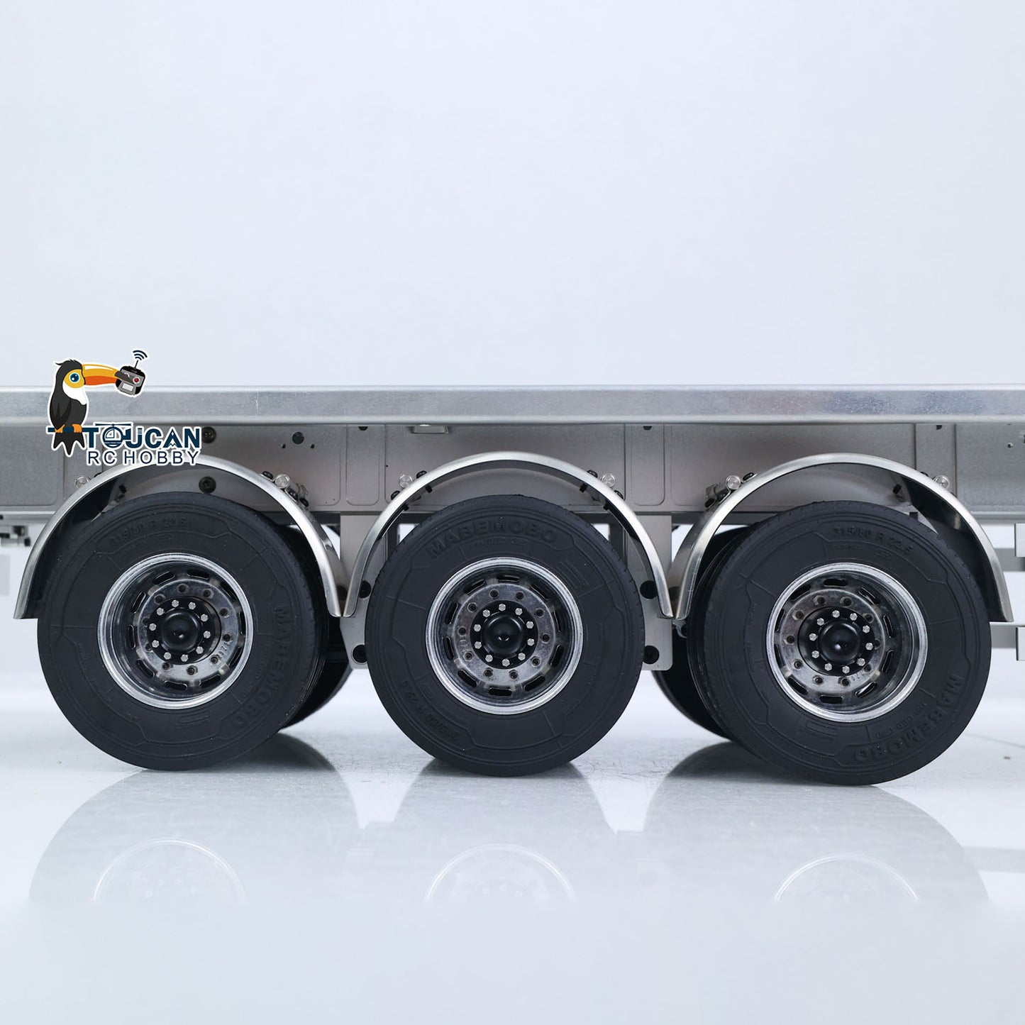 TOUCAN RC HOBBY MD Metal 3Axles Flatbed Trailer Manual Support Legs for 1/14 Remote Control Tractor Truck 770S RC Digger Loader DIY Model