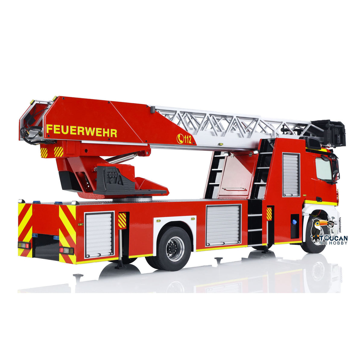 In Stock 1/14 4X2 Metal Chassis Electric Lift Ladder Car RC Fire Truck Construction Vehicle ST8 Radio 2Speed Light Sound System