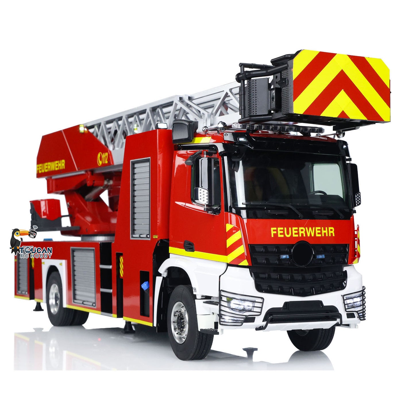 1/14 Leiterwagen 3363 RC Feuerwehrauto 4X2 Antrieb Metallchassis ST8 Funksteuerung 2-Gang-Getriebe Betriebsbereit Lackiertes Zusammengebautes Auto