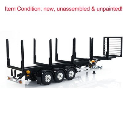 1/14 Maßstab 3 Achsen Toucanrc Fernbedienung Holz LKW Stange Traktor Pritsche Sattelauflieger LKW KIT Modell W/O ESC Servo Motor