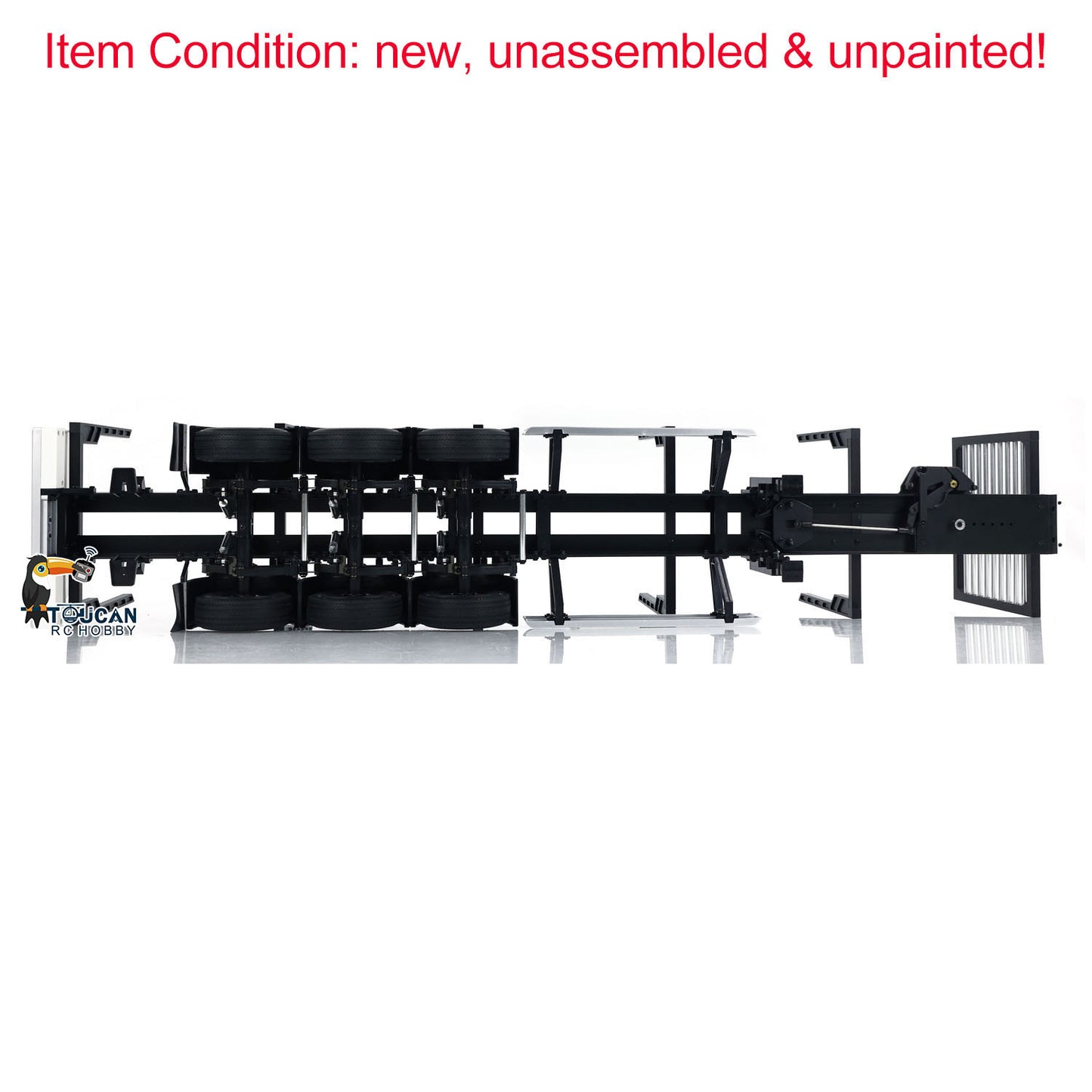 1/14 Maßstab 3 Achsen Toucanrc Fernbedienung Holz LKW Stange Traktor Pritsche Sattelauflieger LKW KIT Modell W/O ESC Servo Motor