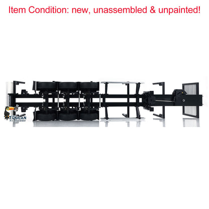 1/14 Maßstab 3 Achsen Toucanrc Fernbedienung Holz LKW Stange Traktor Pritsche Sattelauflieger LKW KIT Modell W/O ESC Servo Motor