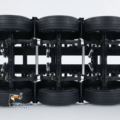1/14 Maßstab 3 Achsen Toucanrc Fernbedienung Holz LKW Stange Traktor Pritsche Sattelauflieger LKW KIT Modell W/O ESC Servo Motor