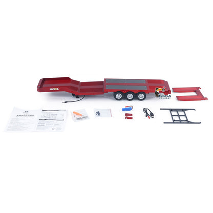 Fast  Free Shipping 3 Axle Plastic Semi Trailer Flatbed 1502 for 1/18 Remote Control Tractor Truck HUINA 1501 RC Car Model Upgrade Parts