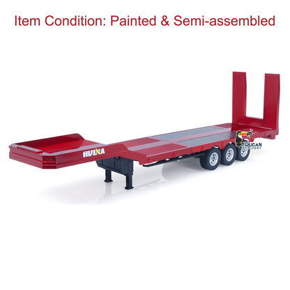 Fast  Free Shipping 3 Axle Plastic Semi Trailer Flatbed 1502 for 1/18 Remote Control Tractor Truck HUINA 1501 RC Car Model Upgrade Parts