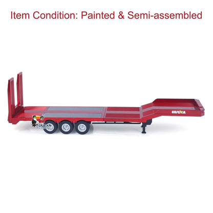 Fast  Free Shipping 3 Axle Plastic Semi Trailer Flatbed 1502 for 1/18 Remote Control Tractor Truck HUINA 1501 RC Car Model Upgrade Parts