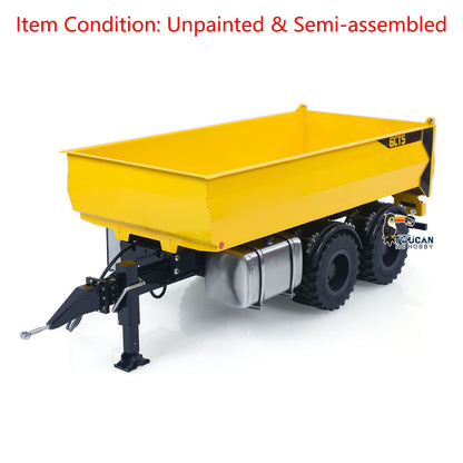 CUT Model 1/14 Metal 2Axles Hydraulic Dump Trailer KIT for LR914 Radio Controlled Excavator Construction Vehicle RC Digger