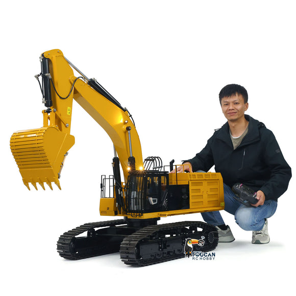 Metal Assembled Painted Hydraulic 1/8 390F RC Excavator Heavy Duty Construction Vehicles Hobby Models Light Sound System