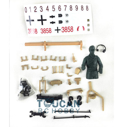 IN Stock Plastic Sprockets Road Wheels Idlers Accessories Pack Decal Assembled Chassis For HL 1/16 3858 RC Tank Vehicle DIY Model