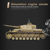 Henglong 3859 1/16 7.0 Plastic German Panzer IV F2 RTR RC Tank Model BB Infrared Combat System Steel Gearbox 1800mah Battery