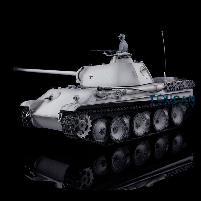Henglong TK7.0 Deutscher Panther G aus Kunststoff im Maßstab 1/16, fahrbereit, ferngesteuerter Modellpanzer 3879 mit 360-Grad-Turmketten und Kettenrädern