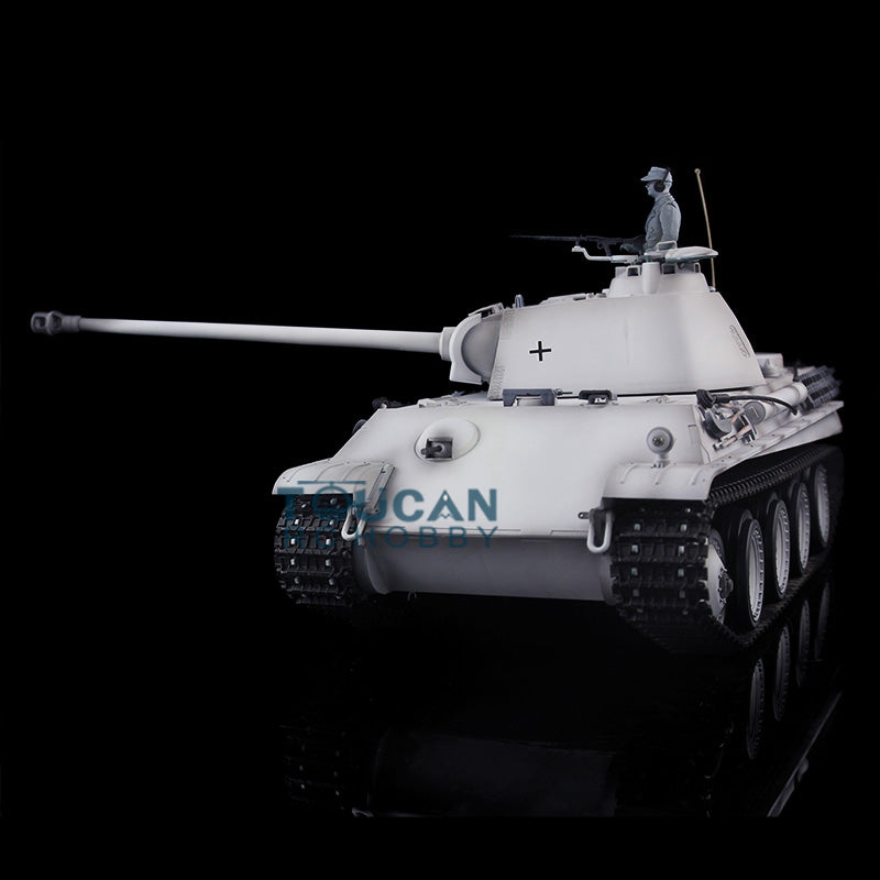 Henglong 1/16 TK7.0 Verbesserter deutscher Panther G FPV, betriebsbereiter ferngesteuerter Panzer 3879 mit 360-Grad-Turm, Metallketten und Leiträdern
