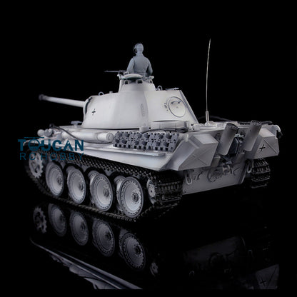 Henglong TK7.0 Deutscher Panther G aus Kunststoff im Maßstab 1/16, fahrbereit, ferngesteuerter Modellpanzer 3879 mit 360-Grad-Turmketten und Kettenrädern