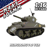 Plastic Henglong 1/16 7.0 RC Tank M4A3 Sherman 3898 320?? Turret Barrel Recoil BB IR Smoking Steel Gearbox Battery 2.4G Radio