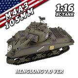 Plastic Henglong 1/16 7.0 RC Tank M4A3 Sherman 3898 320?? Turret Barrel Recoil BB IR Smoking Steel Gearbox Battery 2.4G Radio