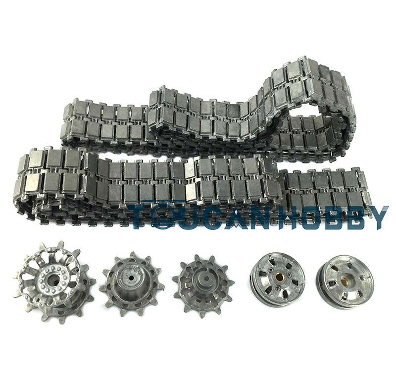 Heng Long Metal Tracks Sprockets Road Wheels Idlers Driving Axle Bearings Part For British Challenger II 3908 RC  Tank Model