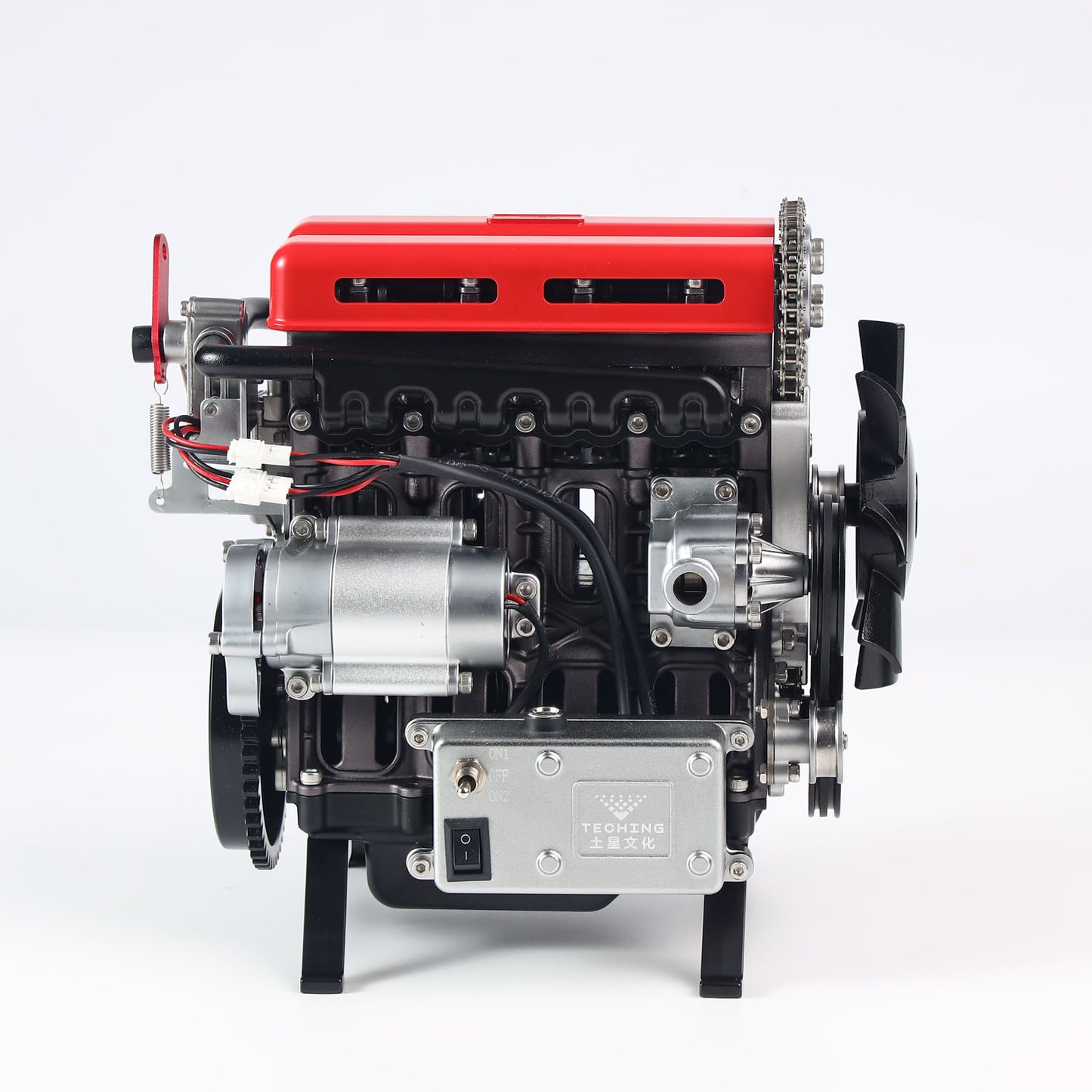 300+ PCS TECHING DIY Scale Metal 4Cylinder Turbocharged Engine Model DM111 Mechanical Assembly Decoration Building Kit Toy