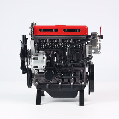 300+ PCS TECHING DIY Scale Metal 4Cylinder Turbocharged Engine Model DM111 Mechanical Assembly Decoration Building Kit Toy