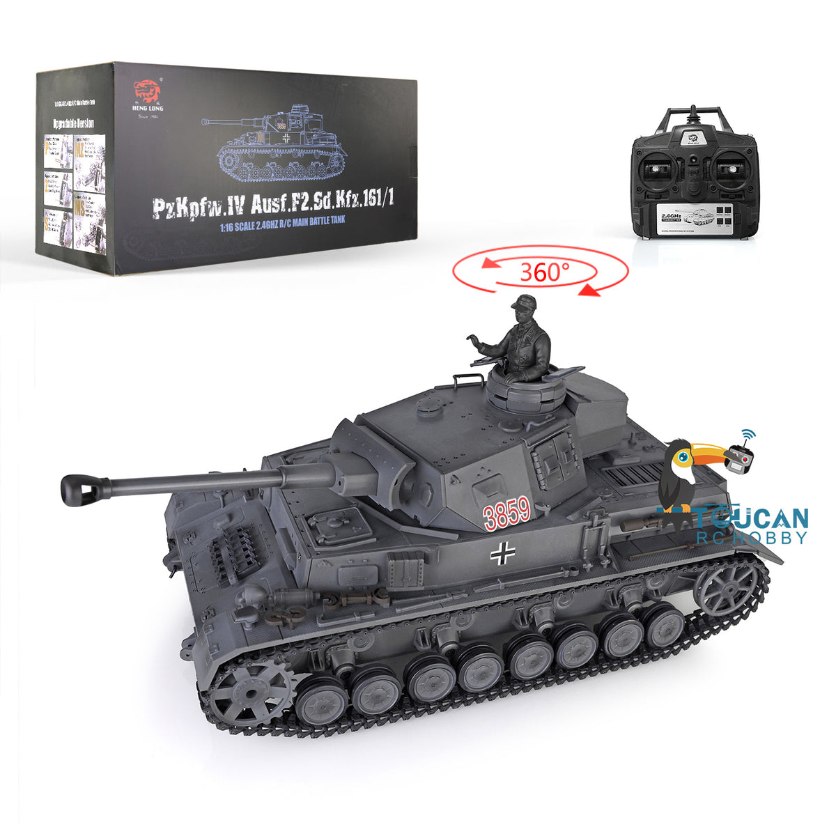1/16 Maßstab TK7.0 Verbesserter Henglong Panzer IV F2 RTR RC FPV Modellpanzer 3859 360 Turmketten Kettenräder Leiträder Laufräder