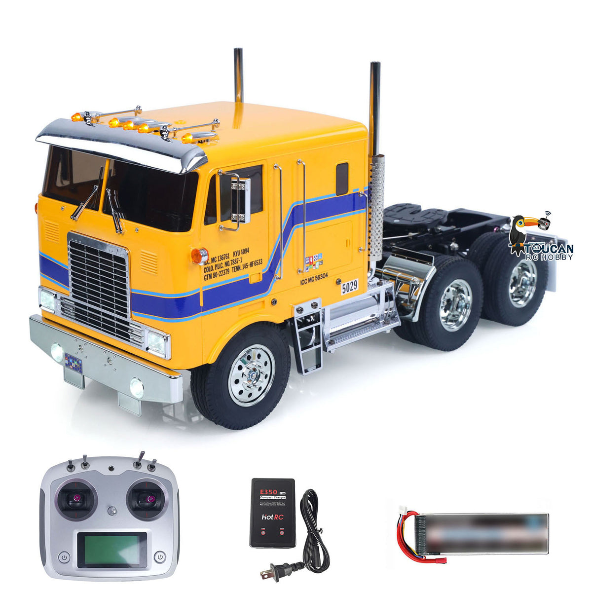 TOUCAN 1/14 Remote Control Vehicle DIY Tractor Truck 6*4 Chassis 56304 3Speed Transmission Light Sound System RTR Flysky Radio