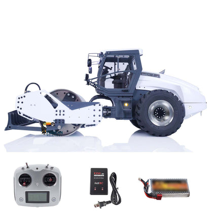 TOUCAN RC HOBBY LESU AOUE H13i 1/14 Metal Hydraulic RC Road Roller FlySky I6S Remote Controller Front Shovel Sound Light System for Backyard Fun