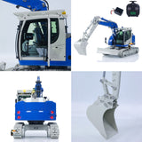 CNC Metal 1/14 RC Hydraulic Excavator CUT Model C914 5CH Valve 3 Arms Remote Control Digger Manual Quick Release Coupler