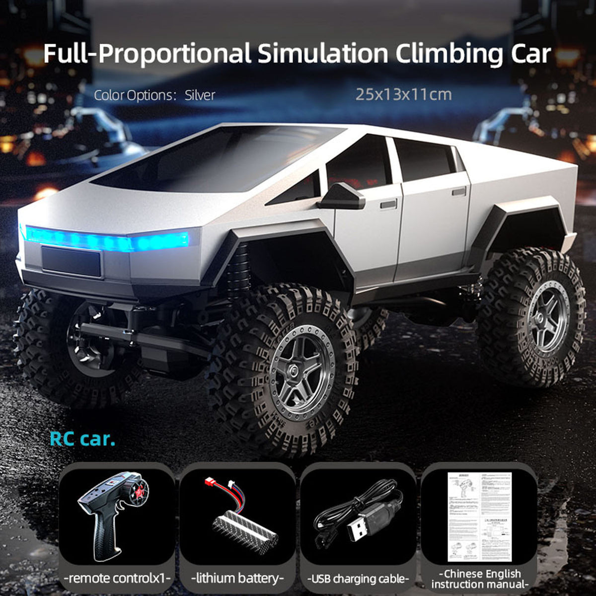 JJRC C8818 1/18 RC Rock Crawler Auto 4x4 2,4 GHz Fernbedienung Geländewagen 370 Bürstenmotor Ready to Go Batterie Licht