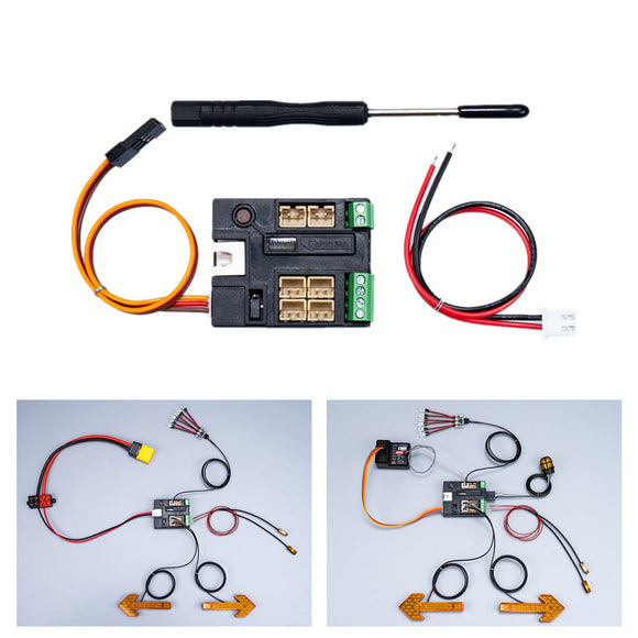 3V 5V LED-Licht-Controller-Erweiterungspanel für DIY TAMIYA 1/14 RC Traktor-LKW-Engineering-Fahrzeuglader Hydraulischer Dumper