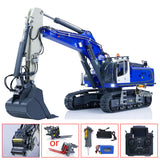 Kabolite 1/14 Remote Control Hydraulic Excavator K970 100S Pro RC Digger Model with Light Sound Smoke