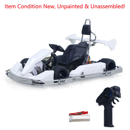 JD Model Plastic 1/10 Remote Control Racing Car 298A KIT 4*2 RC Go Kart Model Servo Radio Gifts for Adults No Light Sound System
