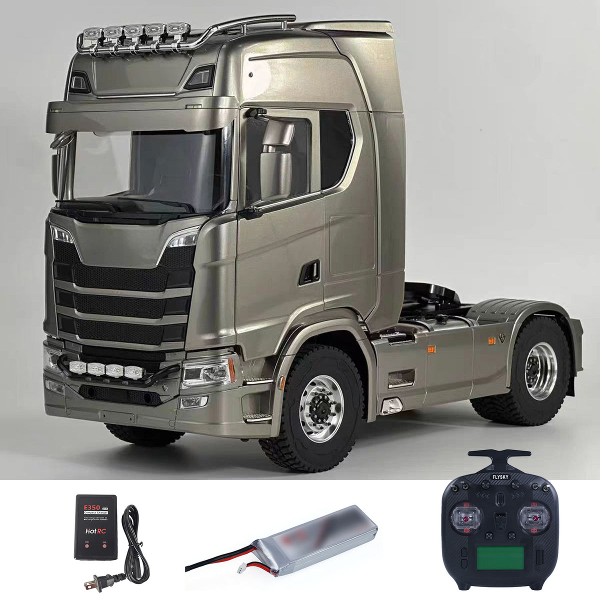 1/14 Remote Control Tractor Truck 770S Differential Locks 2Speed Gearbox 4WD RC Lorry Car for Trailer Lights Sounds