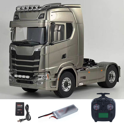 1/14 Remote Control Tractor Truck 770S Differential Locks 2Speed Gearbox 4WD RC Lorry Car for Trailer Lights Sounds