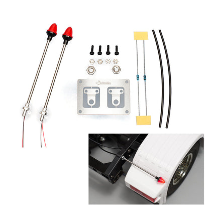 1 Paar LED-Kunststoff-Markierungsleuchte, Seitenwarnleuchte, 2,2 V – 3 V, für DIY Tamiya 1/14 RC Traktor-LKW-Modell, Bulldozer, Kipper, Autoteile