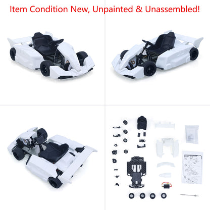 JDM 298B 1/10 Plastic RC Go-Kart DIY Model Radio Controlled Electric Racing Vehicle Unlimited Retrofit for Advanced Player