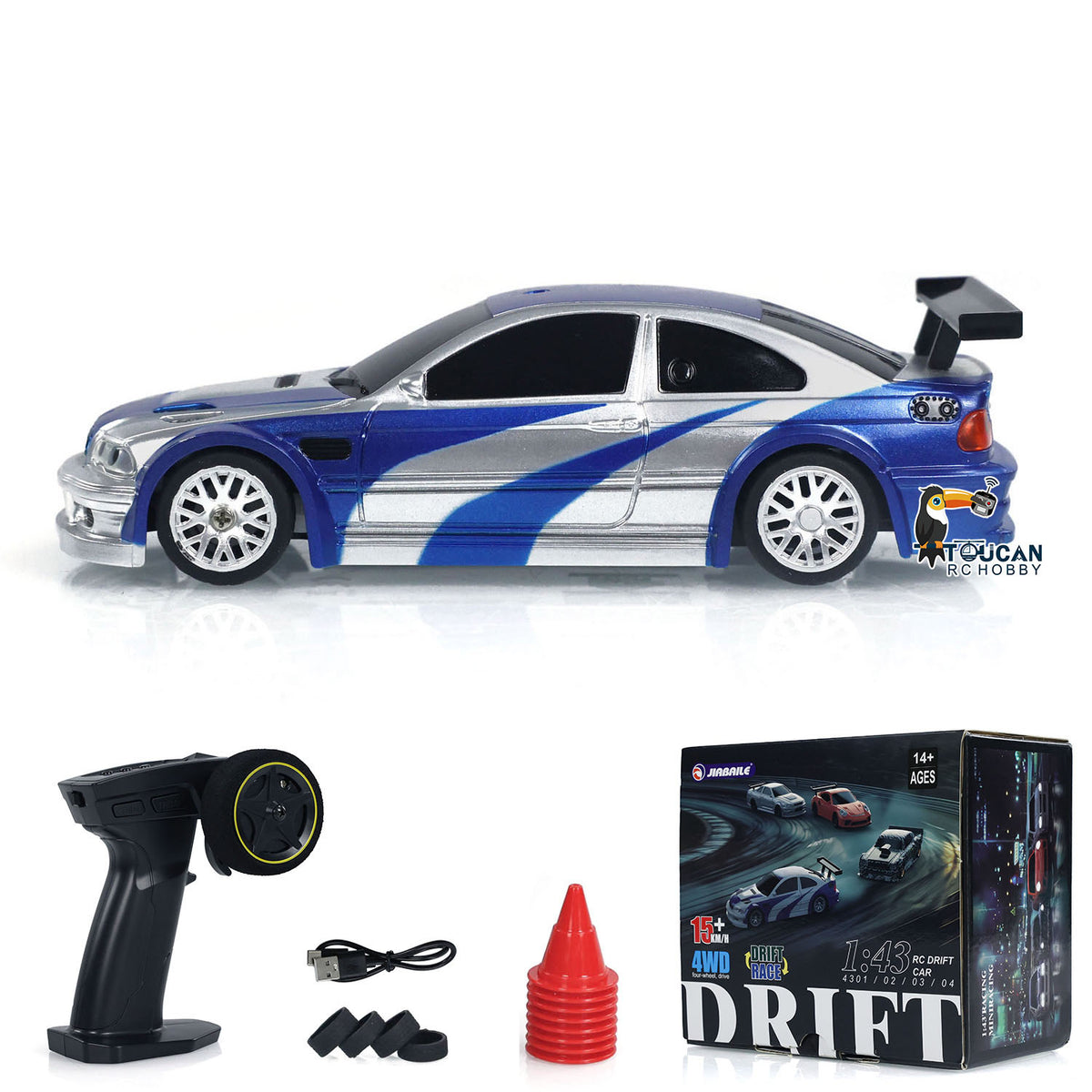 TOUCANHOBBY 1/43 4WD Ready to Go RC Rennwagen Ferngesteuertes Driftfahrzeug Mini Spielzeug Elektromodell Lichter RTR