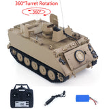 1/16 Tongde RC Tank M2412-B M113A1 ACAV Infrared 360 Turret Rotation Smoking Light Sound Remote Control Electric Model RTR