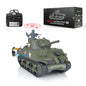 Henglong 1/16 TK7.0 Plastic 3898 USA M4A3 Sherman RTR RC Tank Barrel Recoil Smoke 360 Degrees Turret Infrared Combat BB Unit Sound Light