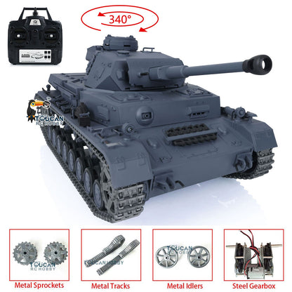 Henglong 1/16 TK7.0 Promotion German Panzer IV F2 3859 RTR RC Tank Smoke Infrared Combat BB Unit Metal Tracks Sprockets Idler Wheels Gearbox Barrel