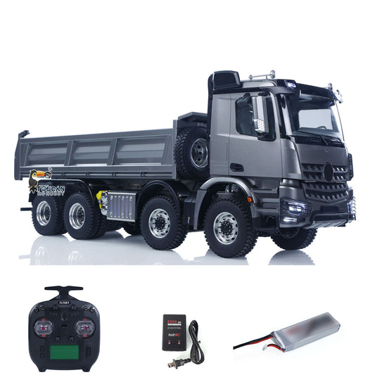 USED 1/14 RC Hydraulic Dump Truck BZ 3363 8*8 2Speed Remote Control Tipper Hobbywing 1060 ESC Flowing Water Light  teshulianjie