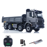 1/14 RC Hydraulic Dump Truck BZ 3363 8*8 2Speed Remote Control Tipper Hobbywing 1060 ESC Flowing Water Light Flysky ST8 Radio