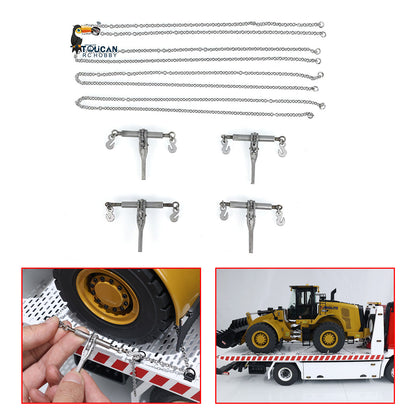 Metall-Ratschenbinder-Transportketten für 1/14 RC-LKW-Engineering-Fahrzeuge, Simulationsfahrzeug, Hobby-Modell, DIY-Teile