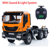 1/14 6x6 RC Tractor Radio Controlled Truck 2-speed Transmission Car Sounds Lights Metal Chassis Servo ESC Motor DIY