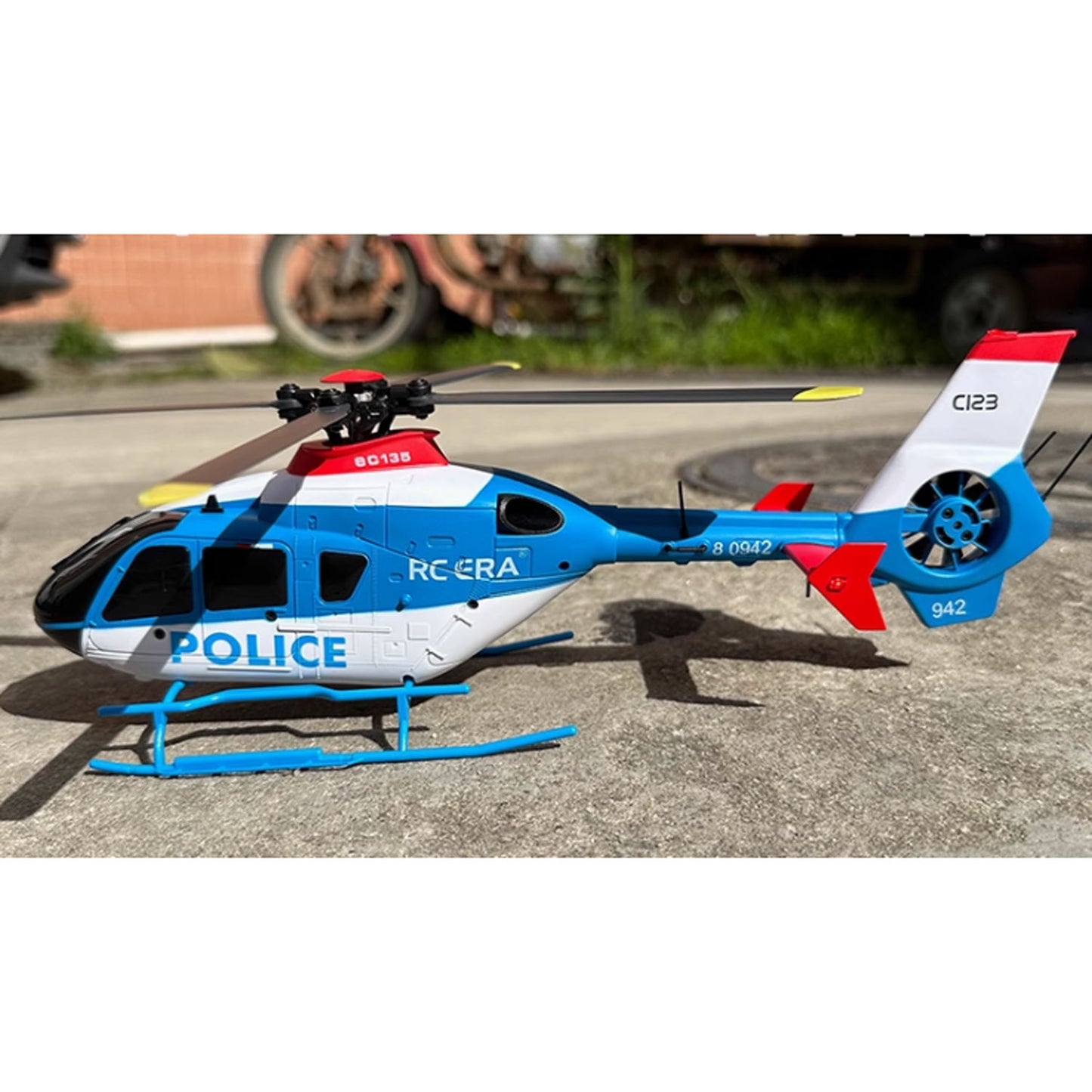 1/36 C123 RC Simulation Hubschrauber Modell EC135 Einzelpaddel Querruder Freies Flugzeug Dual Brushless Direktantrieb 3D Flugzeug Spielzeug