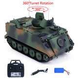 TD 1/16 RC Tank M2412-B M113A1 ACAV 360 Turret Rotation Infrared Metal Wheels Gearbox Smoke Unit Radio Control Military Model