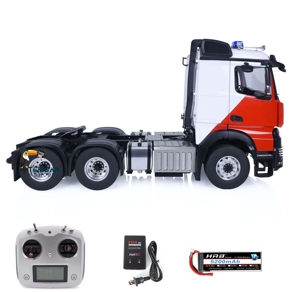 TOUCAN RC HOBBY  1/14 RC Tractor Truck 6x6 1851 Electric Lorry Trucks Metal Chassis Differential Lock Axles Model