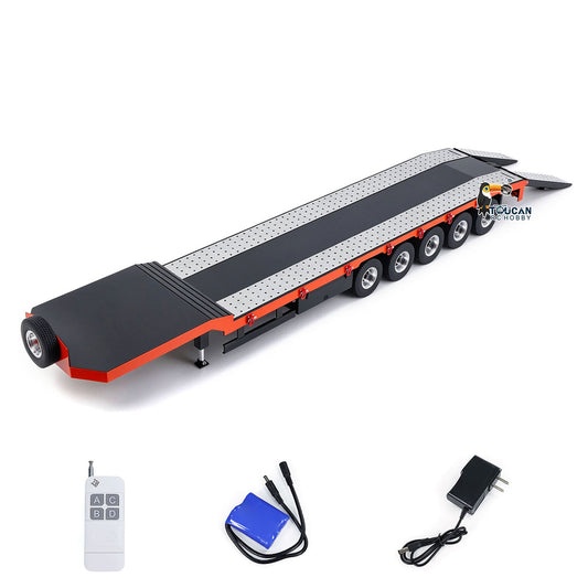 5-achsige Anhänger aus Metall, elektrisches Heckbrett-Stützbein für 1/14 RC-Traktor, ferngesteuertes LKW-Auto, Hobbymodelle, DIY, lackiert, montiert