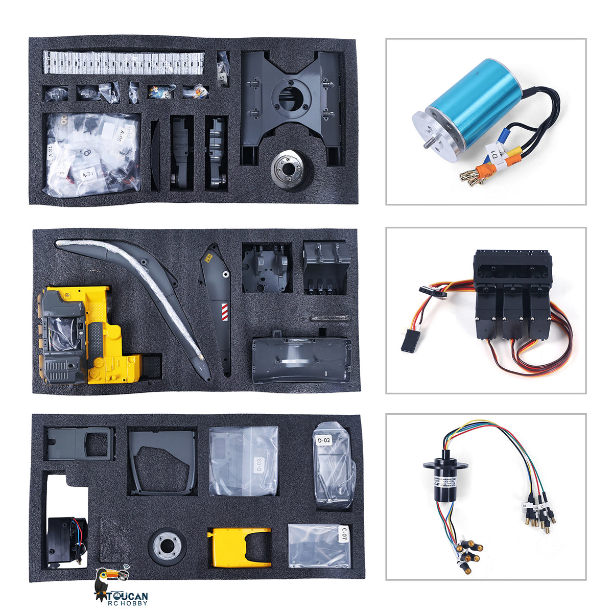 TOUCAN RC HOBBY Double E EC160E 1/14 Alloy RC Hydraulic Excavator Wireless Control Diggers Engineering Vehicle Brushless Motor for Adults