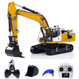 1/14 946 9CH Tracked RC Model Toys Remote Control Metal Hydraulic Excavator Vehicle Clamshell Bucket Ripper
